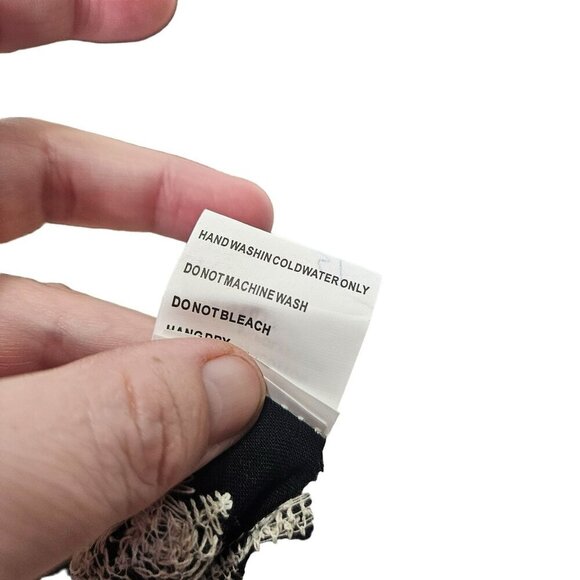 Solitaire Womens Black Cream Crochet Lace Blouse Rayon Cotton Hand Wash Only M - Picture 5 of 8